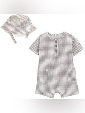 Carter’s Just One You Gingham Romper w/ Sunhat